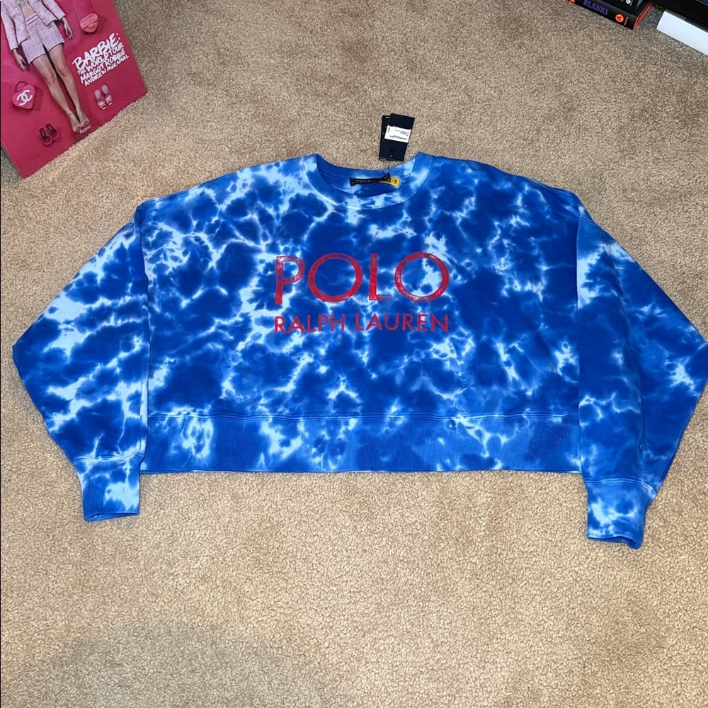 Polo Ralph Lauren Cotton Cropped Sweatshirt NWT